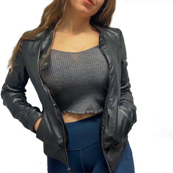 Vintage Point-Zero Laced Back Faux Leather Jacket - Picture 6 of 6